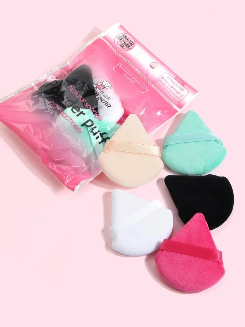 Shein 5Pcs Fan Shaped Powder Puff - Multicolor - Image 2