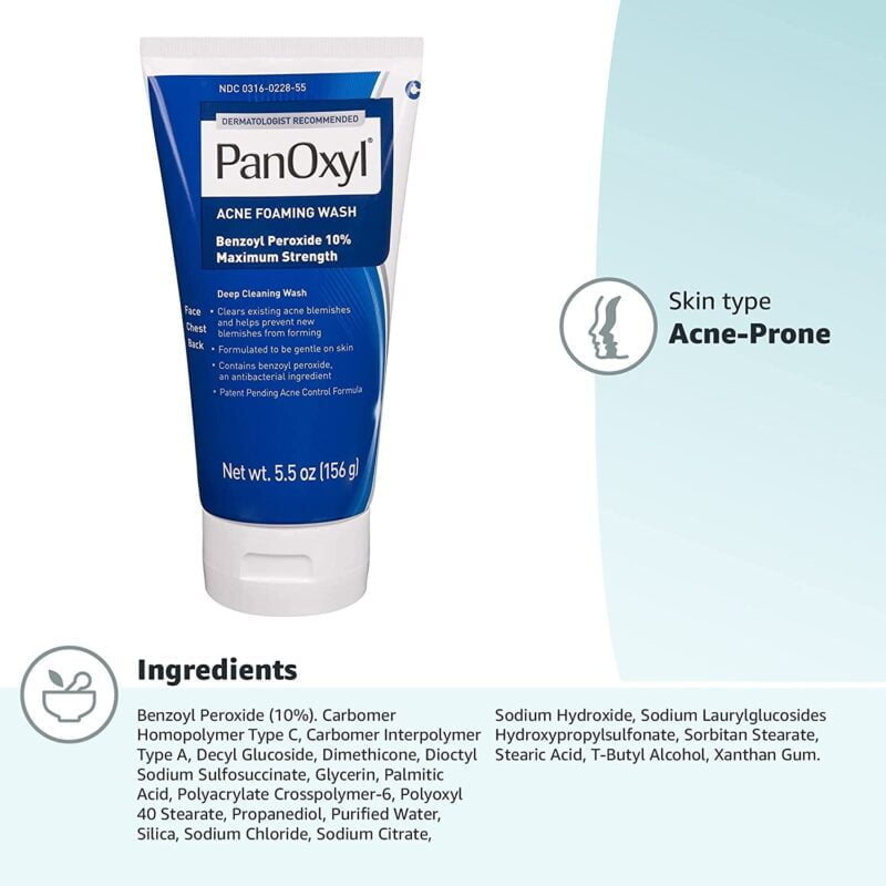 Panoxyl Foaming Acne Wash 10% Benzoyl Peroxide 5.5 Oz - Image 2