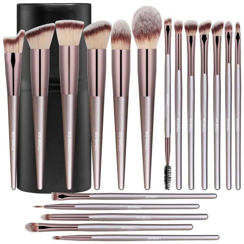 BS-Mall Makeup Brush Set 18 Pcs Premium Synthetic Brushes Set With Case