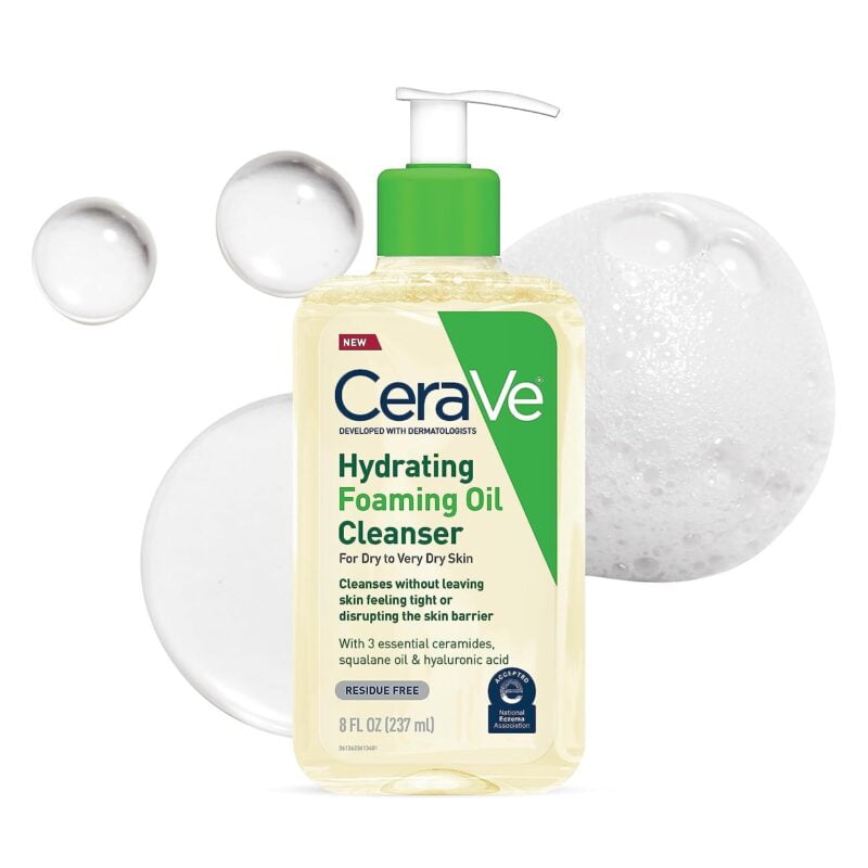 Cerave Hydrating Foaming Oil Cleanser For Dry To Very Dry Skin - 237 Ml / 8 Oz