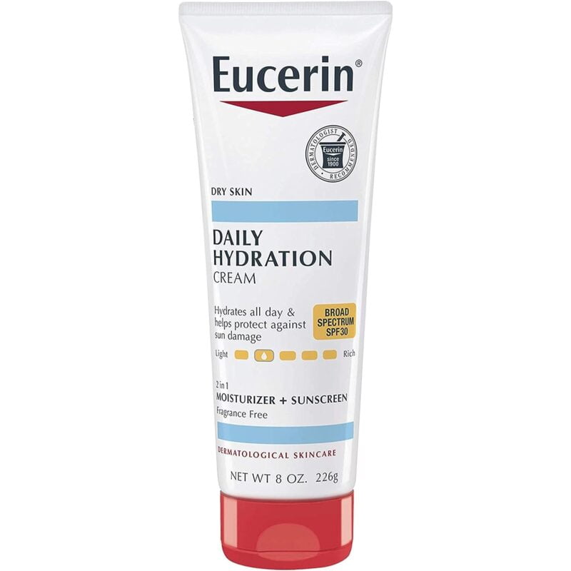 Eucerin Daily Hydration Broad Spectrum Spf 30 Sunscreen Body Cream For Dry Skin, 8 Oz Tube