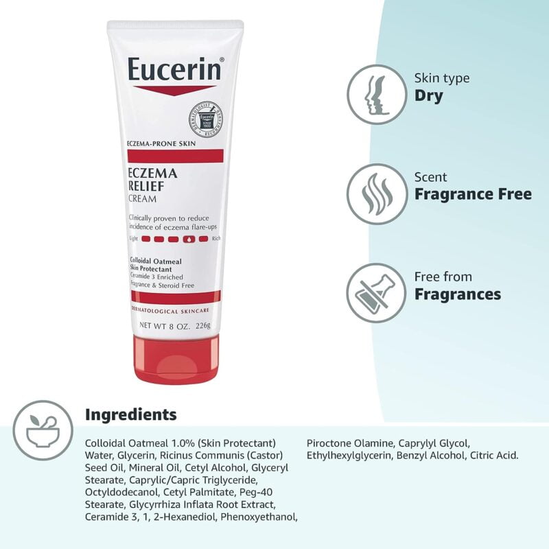 Eucerin Eczema Relief Cream - Full Body Lotion For Eczema-Prone Skin - 226gms / 8 Oz. Tube - Image 3