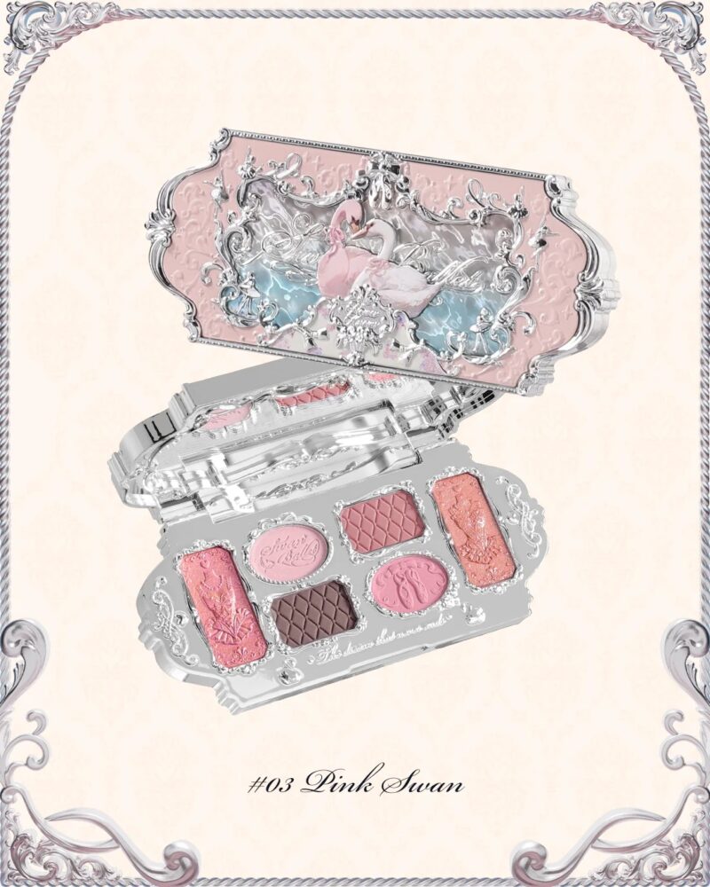 Flower Knows Swan Ballet Six-Color Eyeshadow Palette - Pink Swan