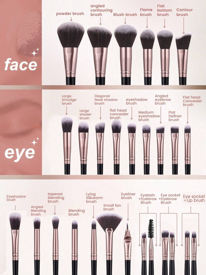 Shein 51 Pcs Makeup Brushes & Tools Collection Set - Black - Image 2