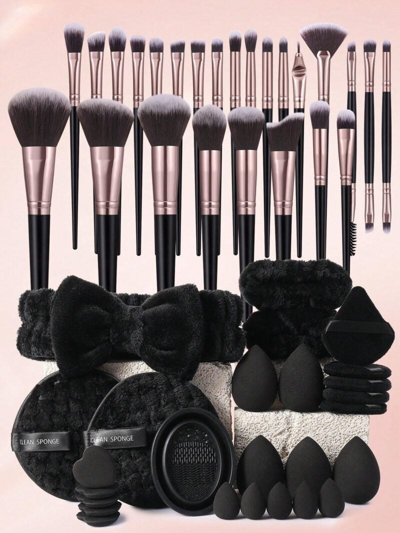 Shein 51 Pcs Makeup Brushes & Tools Collection Set - Black