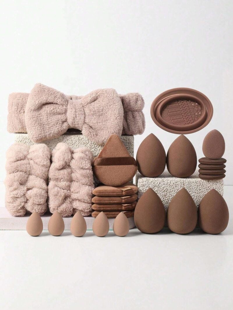 Shein 54 Pcs Makeup Brushes & Tools Collection Set - Champagne Gold - Image 3