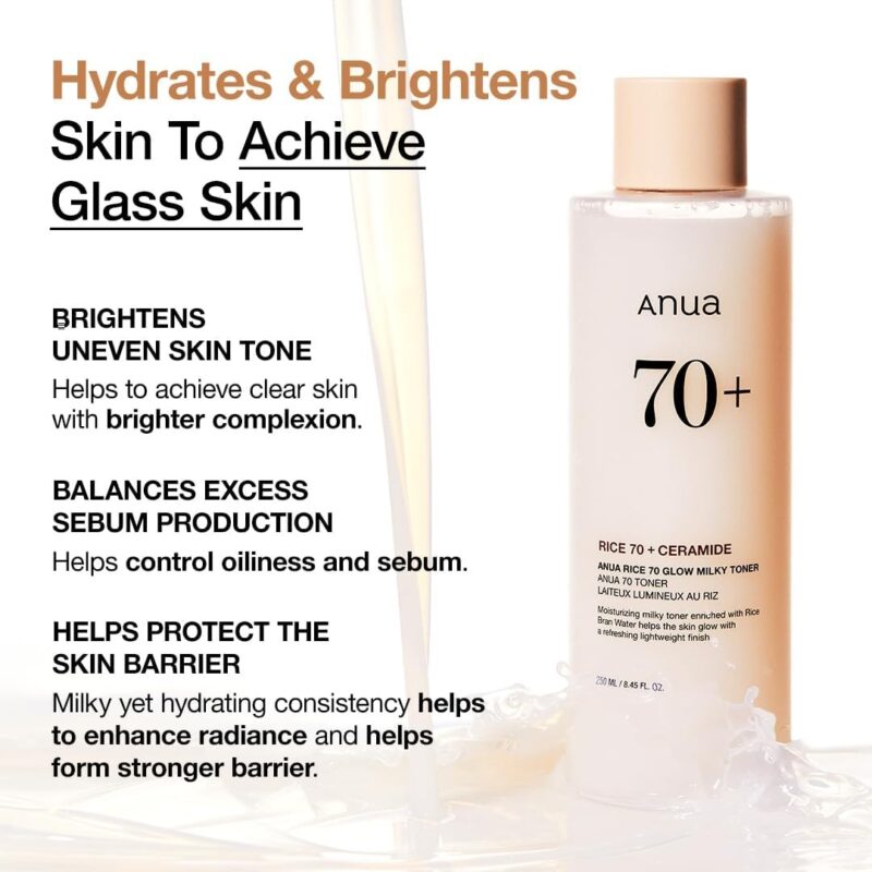 Anua - Rice 70 Glow Milky Toner 250 ML - Image 4