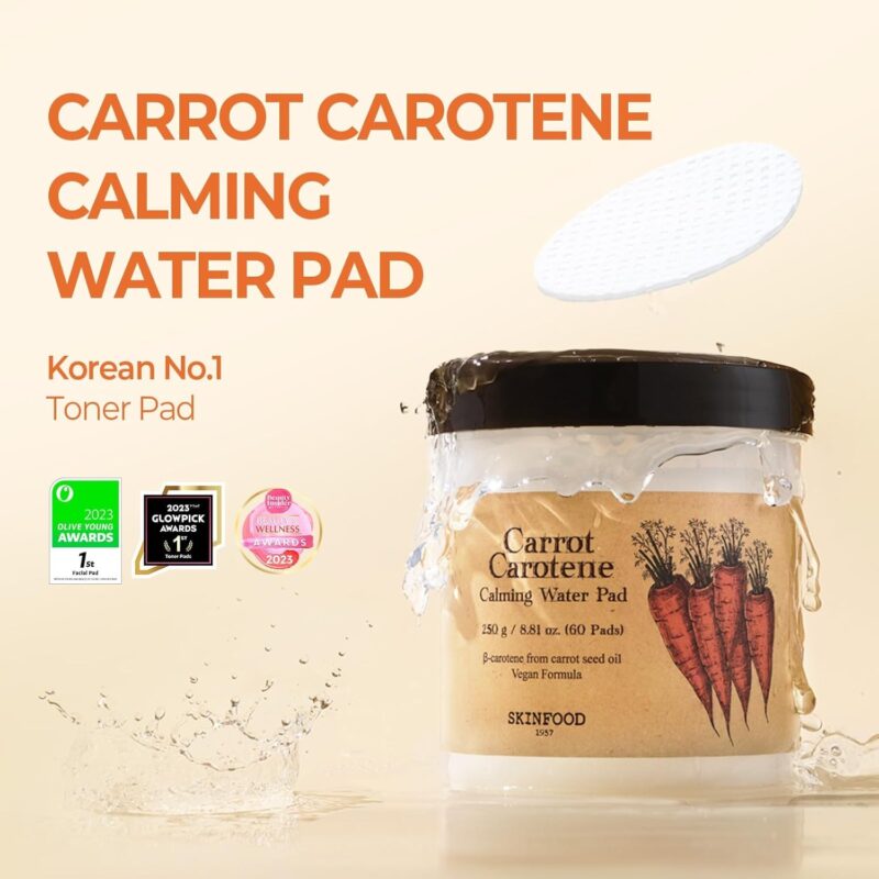 SKINFOOD Carrot Carotene Calming Water Pad 60 pcs + 30 Pads FREE - Image 2