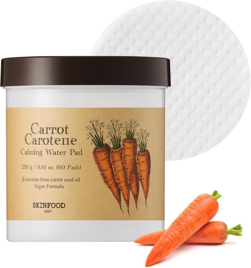 SKINFOOD Carrot Carotene Calming Water Pad 60 pcs + 30 Pads FREE