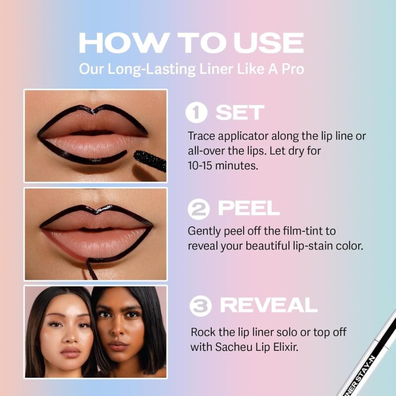 Sacheu Lip Liner Stay-N Peel-Off Lip Liner Stain - Image 16