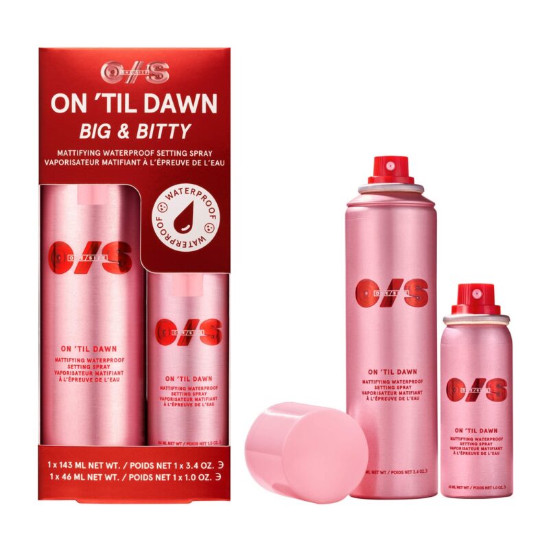 One Size Beauty On 'Til Dawn Mattifying Waterproof Setting Spray Big & Bitty Duo